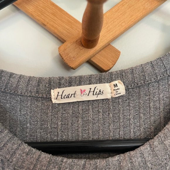 Heart and Hips women’s midi ribbed bodycon tank dress size medium soft gray - Picture 2 of 7